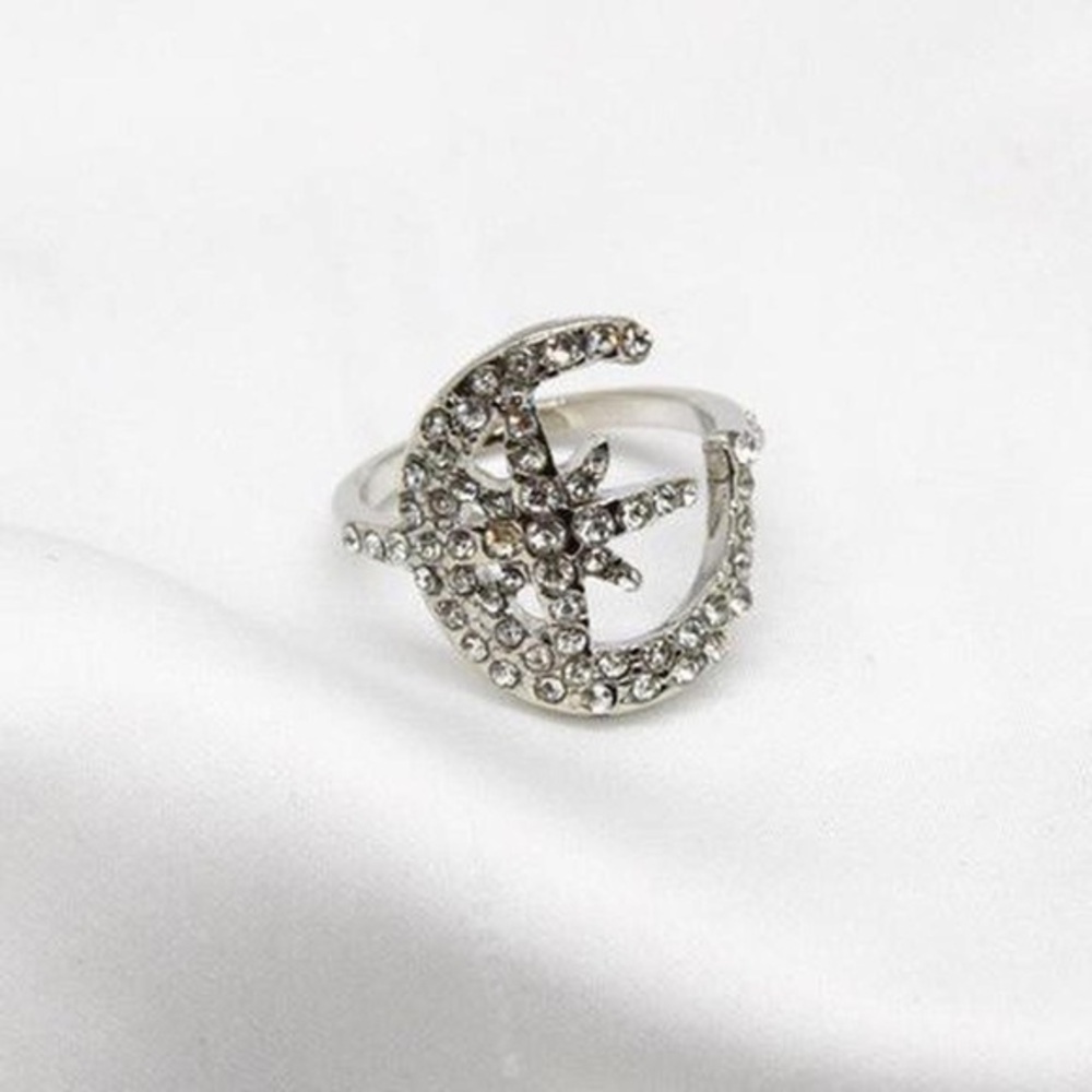 Diamond Moon Star Ring
